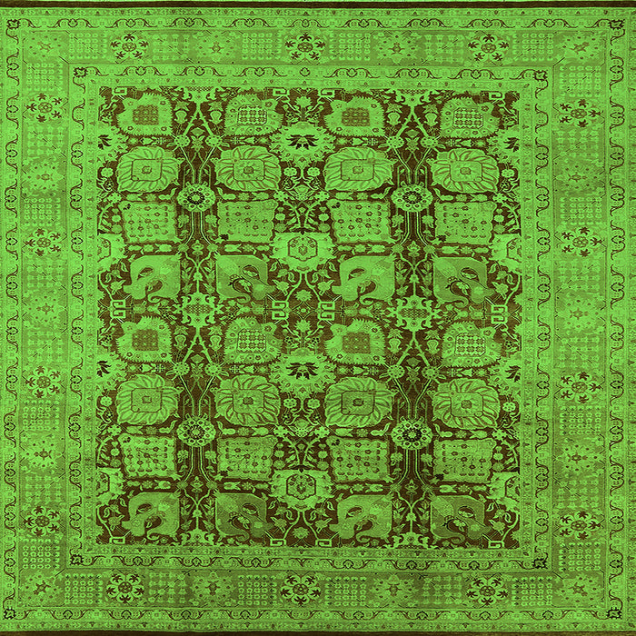 Square Oriental Green Industrial Rug, urb3184grn