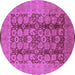 Round Oriental Purple Industrial Rug, urb3184pur