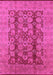 Machine Washable Oriental Pink Industrial Rug, wshurb3184pnk