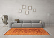 Machine Washable Oriental Orange Industrial Area Rugs in a Living Room, wshurb3184org