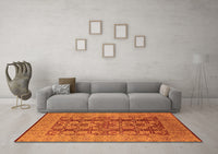 Machine Washable Oriental Orange Industrial Rug, wshurb3184org