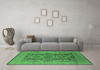 Machine Washable Oriental Emerald Green Industrial Rug, wshurb3184emgrn