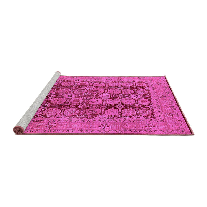 Sideview of Machine Washable Oriental Pink Industrial Rug, wshurb3184pnk