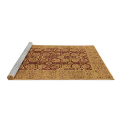 Sideview of Machine Washable Oriental Brown Industrial Rug, wshurb3184brn
