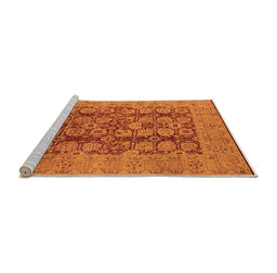 Sideview of Machine Washable Oriental Orange Industrial Area Rugs, wshurb3184org