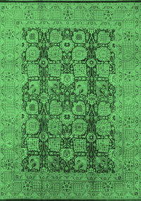 Oriental Emerald Green Industrial Rug, urb3184emgrn