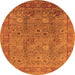 Round Oriental Orange Industrial Rug, urb3185org