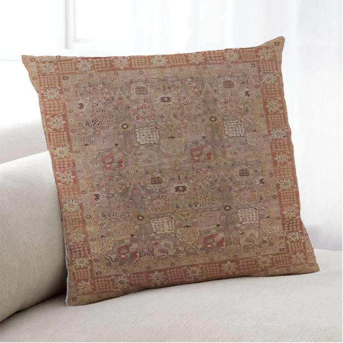 Lifestyle Image of Mid-Century Modern Urban Square Mahogany Brown Throw Pillow, 18 inch by 18 inch, pwurb3185