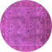 Round Oriental Purple Industrial Rug, urb3185pur