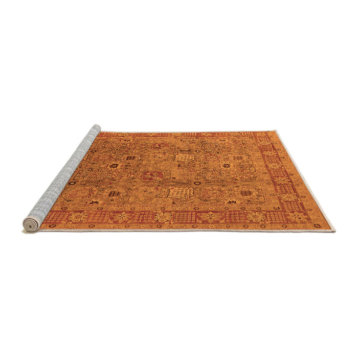 Sideview of Machine Washable Oriental Orange Industrial Area Rugs, wshurb3185org