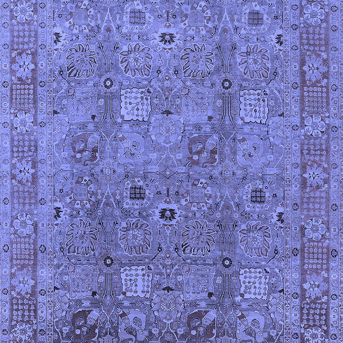 Machine Washable Oriental Blue Industrial Rug, wshurb3185blu