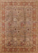 Mid-Century Modern Mahogany Brown Oriental Rug, urb3185