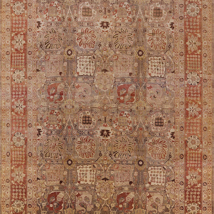 Mid-Century Modern Mahogany Brown Oriental Rug, urb3185