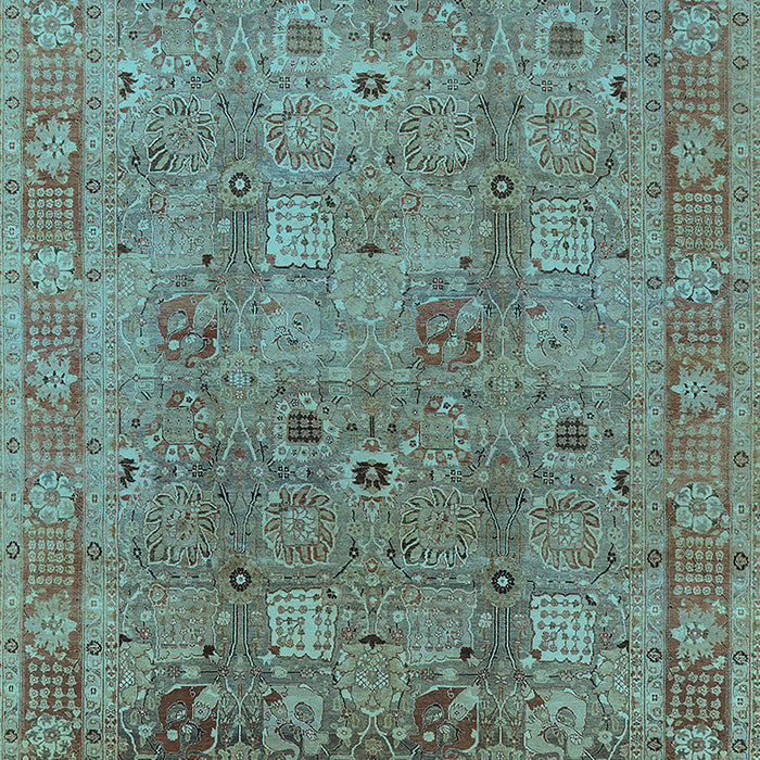 Machine Washable Oriental Light Blue Industrial Rug, wshurb3185lblu