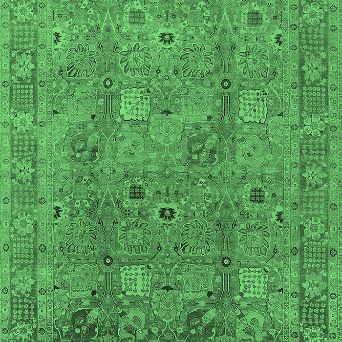 Machine Washable Oriental Emerald Green Industrial Area Rugs, wshurb3185emgrn