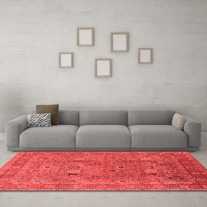 Industrial Red Washable Rugs