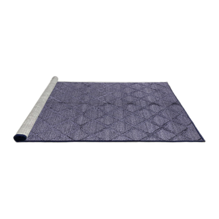 Sideview of Machine Washable Industrial Modern Dark Slate Blue Purple Rug, wshurb3186