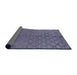 Sideview of Mid-Century Modern Dark Slate Blue Purple Oriental Rug, urb3186