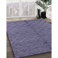 Mid-Century Modern Dark Slate Blue Purple Oriental Rug, urb3186