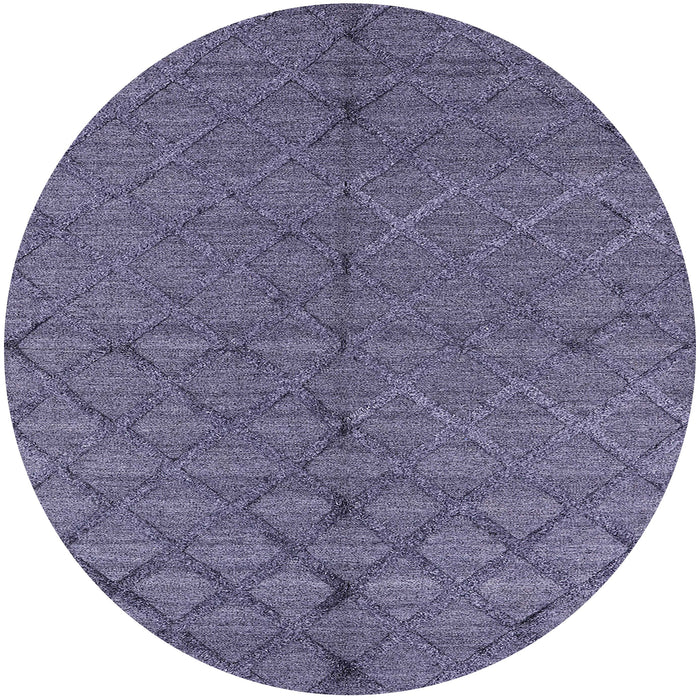 Round Machine Washable Industrial Modern Dark Slate Blue Purple Rug, wshurb3186
