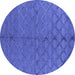 Round Oriental Blue Industrial Rug, urb3186blu