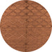 Round Oriental Orange Industrial Rug, urb3186org