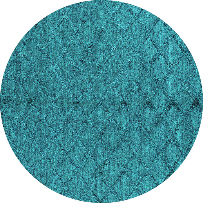 Round Oriental Turquoise Industrial Rug, urb3186turq