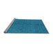 Sideview of Machine Washable Oriental Light Blue Industrial Rug, wshurb3186lblu