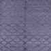 Square Mid-Century Modern Dark Slate Blue Purple Oriental Rug, urb3186