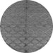 Round Machine Washable Oriental Gray Industrial Rug, wshurb3186gry