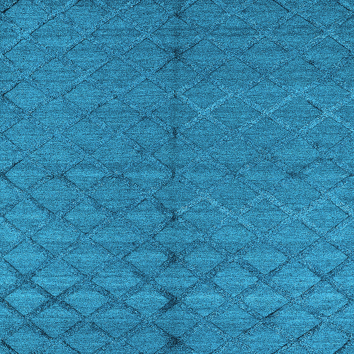 Square Machine Washable Oriental Light Blue Industrial Rug, wshurb3186lblu