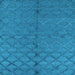 Square Machine Washable Oriental Light Blue Industrial Rug, wshurb3186lblu