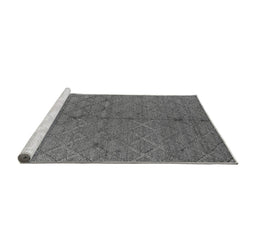 Sideview of Machine Washable Oriental Gray Industrial Rug, wshurb3186gry