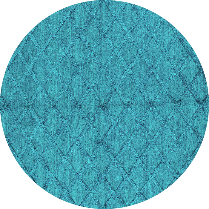 Round Machine Washable Oriental Turquoise Industrial Area Rugs, wshurb3187turq