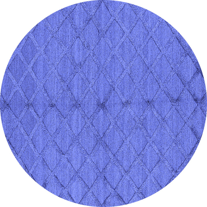 Round Machine Washable Oriental Blue Industrial Rug, wshurb3187blu