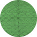 Round Oriental Green Industrial Rug, urb3187grn