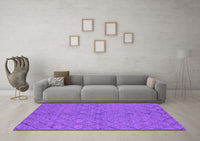 Machine Washable Oriental Purple Industrial Rug, wshurb3187pur