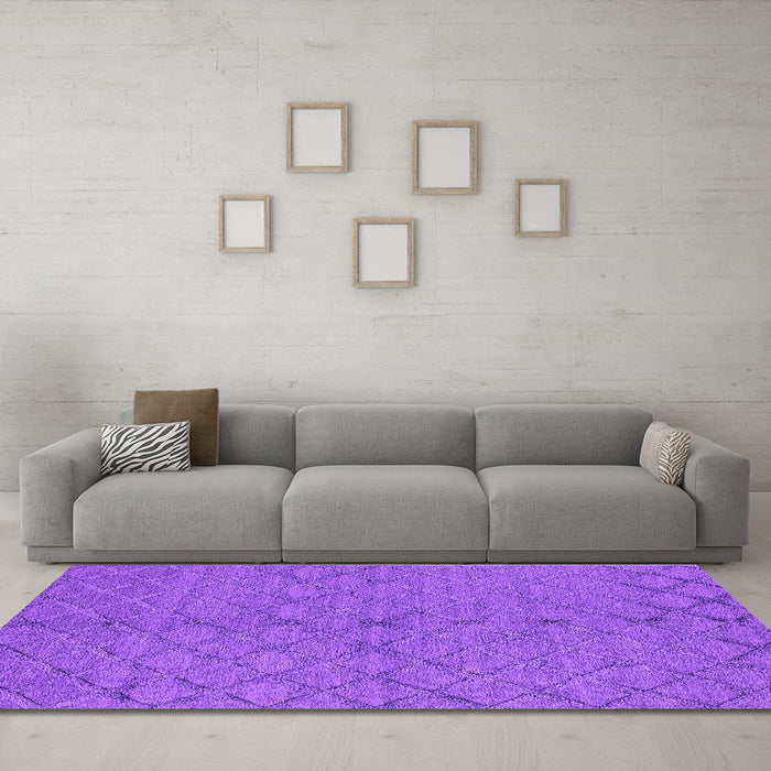 Machine Washable Oriental Purple Industrial Area Rugs in a Living Room, wshurb3187pur