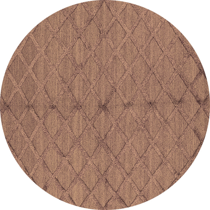 Round Oriental Brown Industrial Rug, urb3187brn