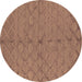 Round Oriental Brown Industrial Rug, urb3187brn