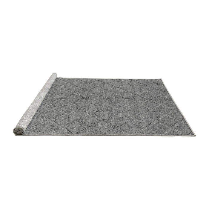 Sideview of Machine Washable Oriental Gray Industrial Rug, wshurb3187gry