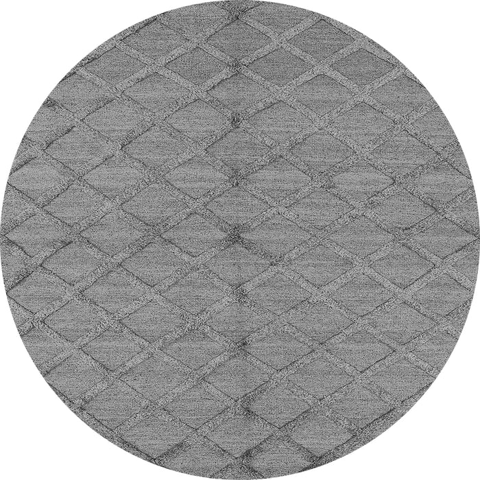 Round Machine Washable Oriental Gray Industrial Rug, wshurb3187gry