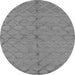 Round Machine Washable Oriental Gray Industrial Rug, wshurb3187gry