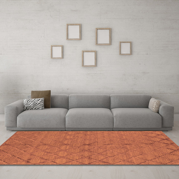 Machine Washable Oriental Orange Industrial Area Rugs in a Living Room, wshurb3187org