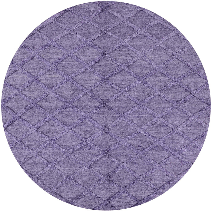 Round Mid-Century Modern Purple Oriental Rug, urb3187