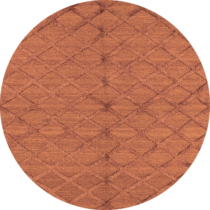 Round Oriental Orange Industrial Rug, urb3187org