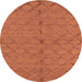 Round Oriental Orange Industrial Rug, urb3187org