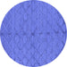 Round Oriental Blue Industrial Rug, urb3187blu