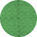 Round Oriental Emerald Green Industrial Rug, urb3187emgrn