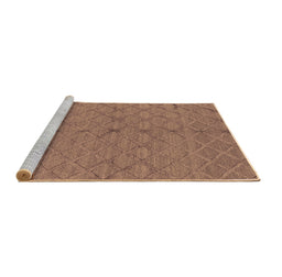 Sideview of Machine Washable Oriental Brown Industrial Rug, wshurb3187brn
